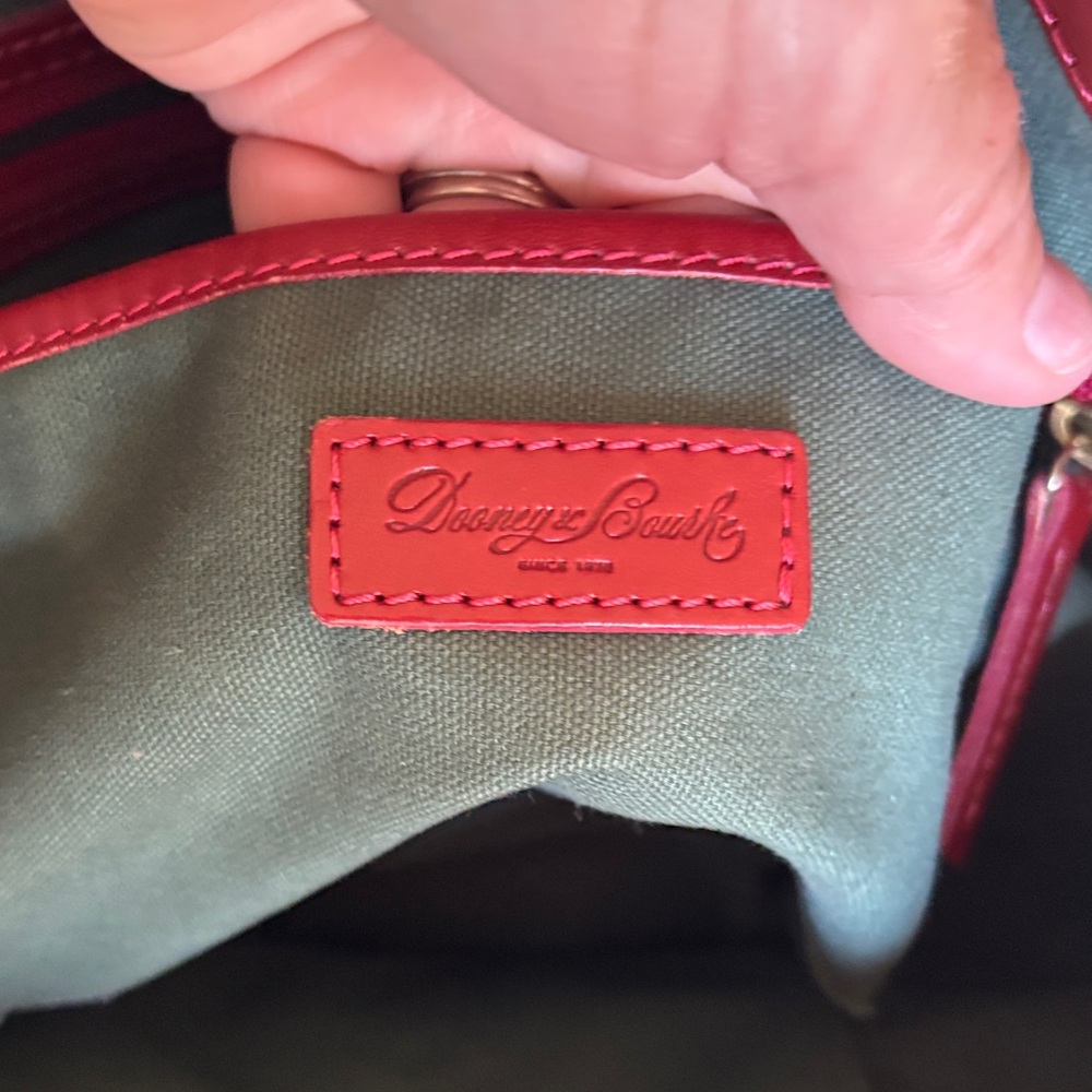 DOONEY & BURKE  Tartan Plaid Tote Bag with Black Trim - Red Multi - Picture 10 of 13